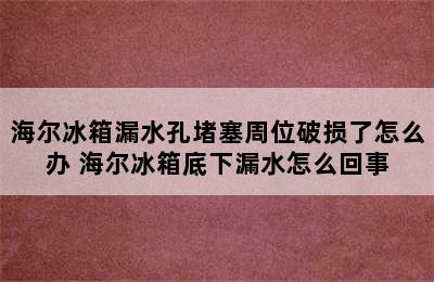 海尔冰箱漏水孔堵塞周位破损了怎么办 海尔冰箱底下漏水怎么回事